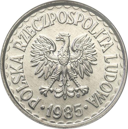 Obverse 1 Zloty 1985 MW -  Coin Value - Poland, Peoples Republic