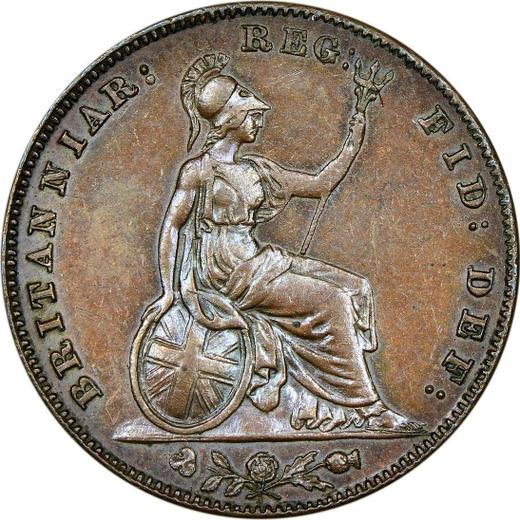 Реверс монеты - Фартинг 1860 года WW "Тип 1838-1864" - цена  монеты - Великобритания, Виктория