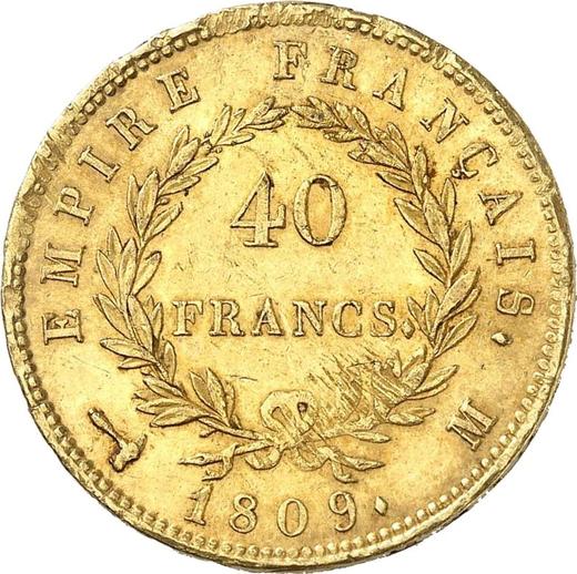 Reverse 40 Francs 1809 M "Type 1809-1813" - Gold Coin Value - France, Napoleon I