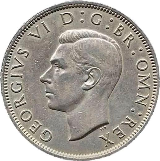 Аверс монеты - 1/2 кроны (Полукрона) 1952 года HP - цена  монеты - Великобритания, Георг VI