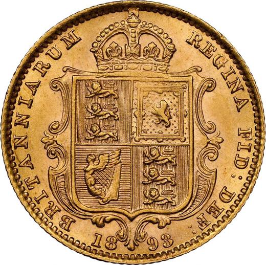Revers 1/2 Sovereign 1893 "Jubiläumsporträt" - Goldmünze Wert - Großbritannien, Victoria
