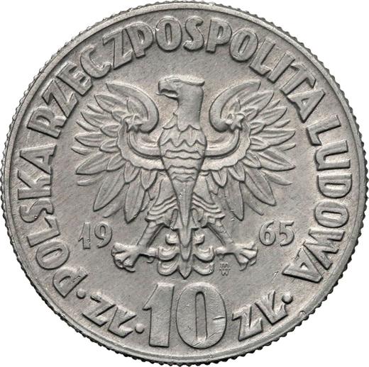 Avers Probe 10 Zlotych 1965 MW JG "Nicolaus Copernicus" Aluminium - Münze Wert - Polen, Volksrepublik Polen