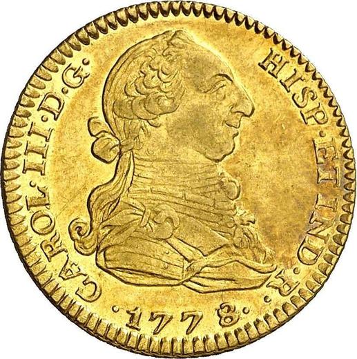 Obverse 2 Escudos 1778 M PJ - Gold Coin Value - Spain, Charles III