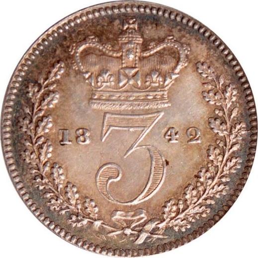 Reverso 3 peniques 1842 - valor de la moneda de plata - Gran Bretaña, Victoria