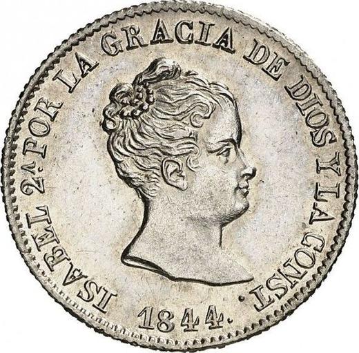 Obverse 4 Reales 1844 B PS - Silver Coin Value - Spain, Isabella II
