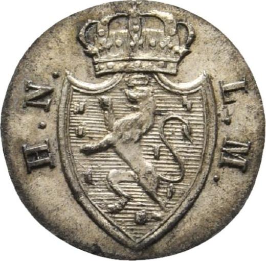 Anverso 1 Kreuzer 1824 - valor de la moneda de plata - Nassau, Guillermo