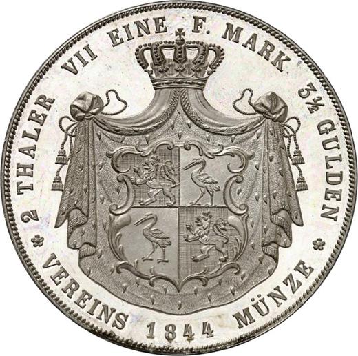 Rewers monety - Dwutalar 1844 A - cena srebrnej monety - Reuss-Greiz, Henryk XX