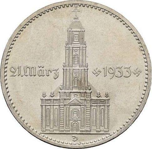 Avers 2 Reichsmark 1934 D "Garnisonkirche mit Datum" - Silbermünze Wert - Deutschland, Drittes Reich