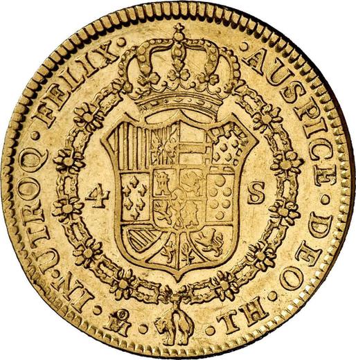 Reverse 4 Escudos 1804 Mo TH - Gold Coin Value - Mexico, Charles IV