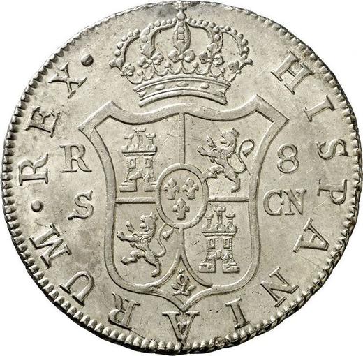 Reverse 8 Reales 1803 S CN - Silver Coin Value - Spain, Charles IV
