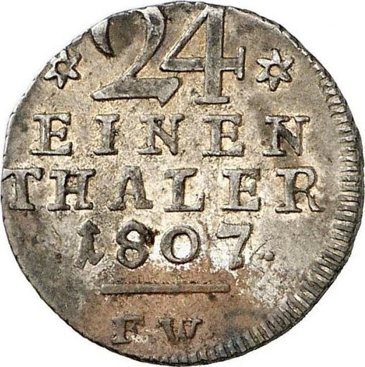 Reverse 1/24 Thaler 1807 F.W. - Silver Coin Value - Waldeck-Pyrmont, George