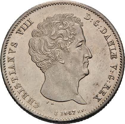 Obverse 30 Schilling 1847 FF - Silver Coin Value - Schleswig-Holstein, Christian VIII