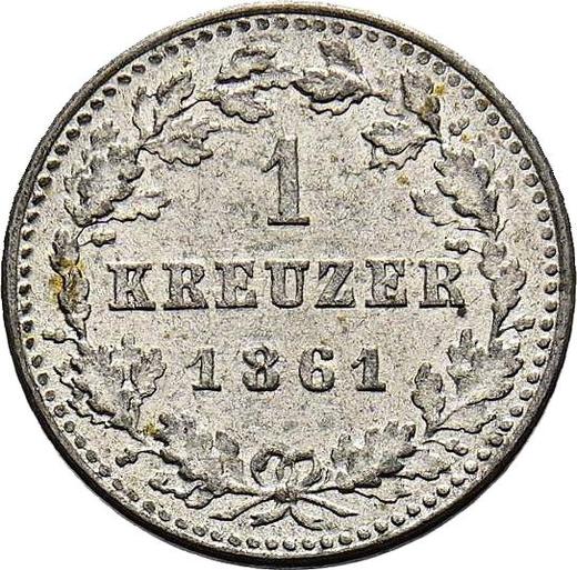 Reverso 1 Kreuzer 1861 - valor de la moneda de plata - Nassau, Adolfo
