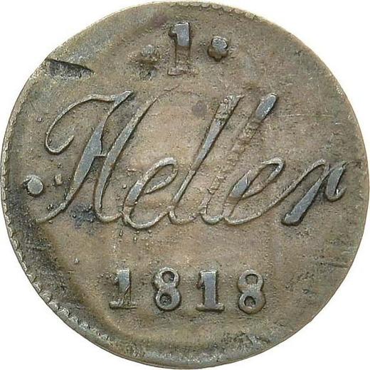 Reverso Heller 1818 - valor de la moneda  - Sajonia-Hildburghausen, Federico