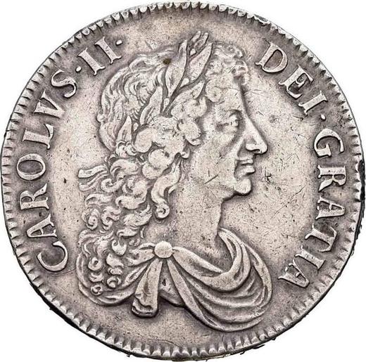 Anverso 1 Corona 1671 "Tercera efigie laurada" - valor de la moneda de plata - Gran Bretaña, Carlos II