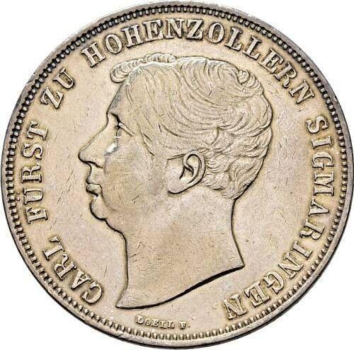 Awers monety - Dwutalar 1843 - cena srebrnej monety - Hohenzollern-Sigmaringen, Karol