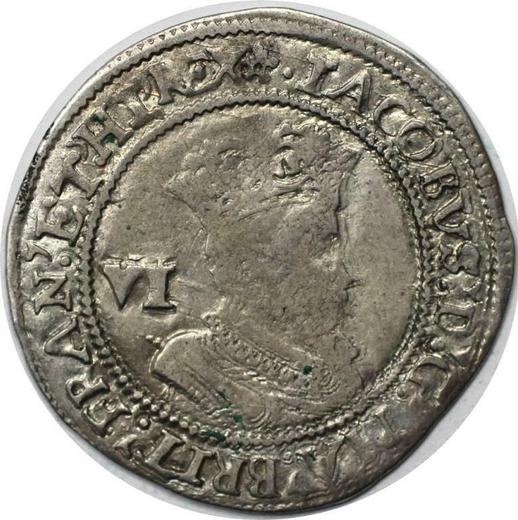 Obverse Sixpence 1614 "Fourth bust" - Silver Coin Value - United Kingdom, James I