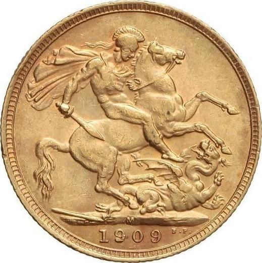 Reverse Sovereign 1909 M - Gold Coin Value - Australia, Edward VII