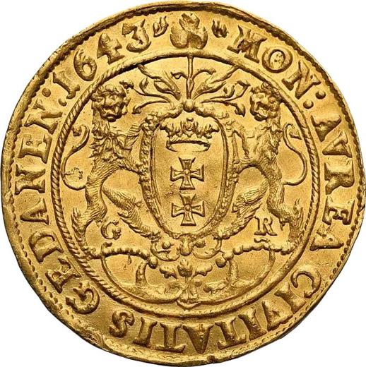 Reverse Ducat 1643 GR "Danzig" - Gold Coin Value - Poland, Wladyslaw IV