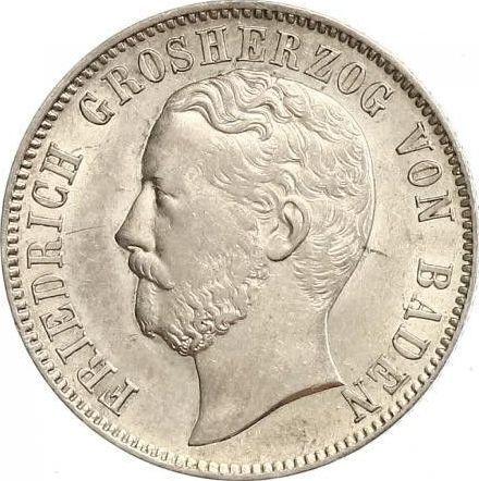 Avers 1/2 Gulden 1868 - Silbermünze Wert - Baden, Friedrich I