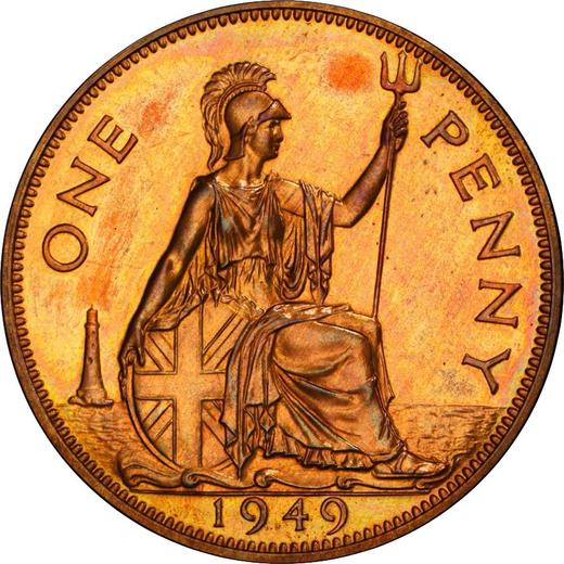 Reverso Penique 1949 HP "Tipo 1949-1952" - valor de la moneda - Gran Bretaña, Jorge VI