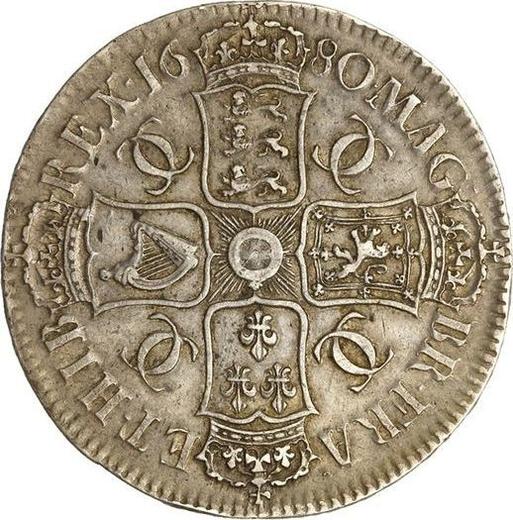 Реверс монеты - 1 крона 1680 года "Третий тип" - цена серебряной монеты - Великобритания, Карл II