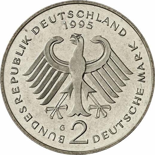 Revers 2 Mark 1995 G "Ludwig Erhard" - Münze Wert - Deutschland, BRD