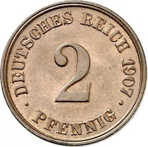 Avers 2 Pfennig 1907 J "Typ 1904-1916" - Münze Wert - Deutschland, Deutsches Kaiserreich