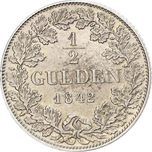 Revers 1/2 Gulden 1842 - Silbermünze Wert - Frankfurt am Main, Freie Stadt