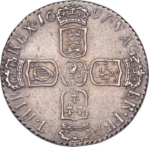 Реверс монеты - 6 пенсов 1697 года C "Третий тип" Большие короны - цена серебряной монеты - Великобритания, Вильгельм III