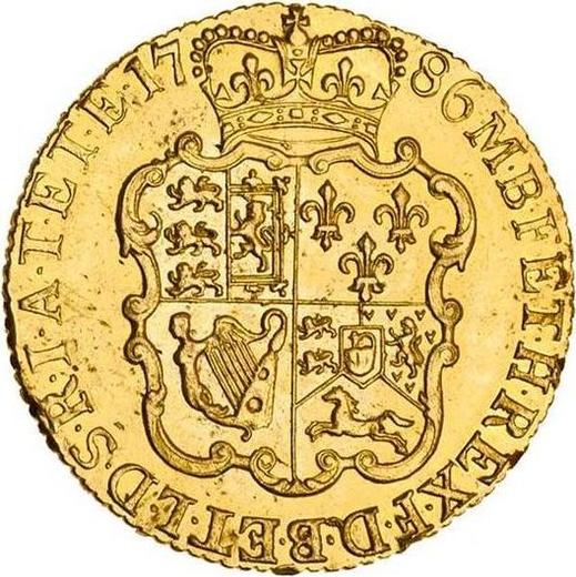 Реверс монеты - 1 гинея 1786 года "Четвертый тип" - цена золотой монеты - Великобритания, Георг III