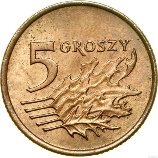Reverse Pattern 5 Groszy 1991 Copper -  Coin Value - Poland, III Republic after denomination