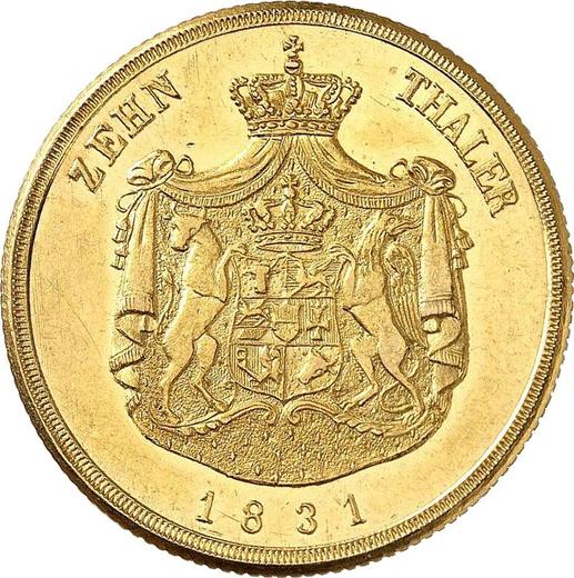 Reverse 10 Thaler 1831 - Gold Coin Value - Mecklenburg-Schwerin, Frederick Francis I