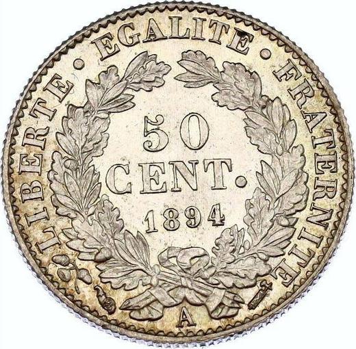 Reverse 50 Centimes 1894 A "Type 1871-1895" - Silver Coin Value - France, Third Republic
