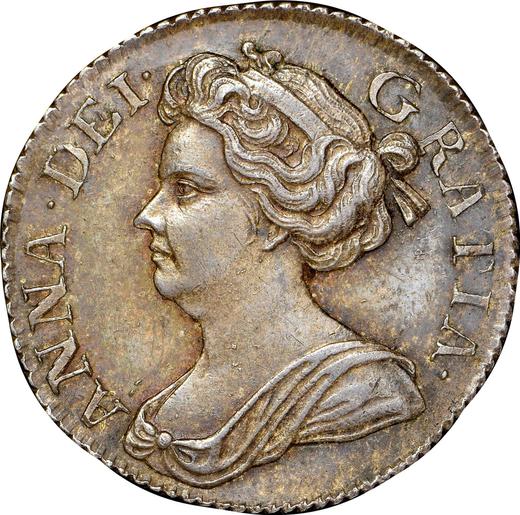 Avers 6 Pence 1710 Rosen und Federn in Winkeln - Silbermünze Wert - Großbritannien, Anne