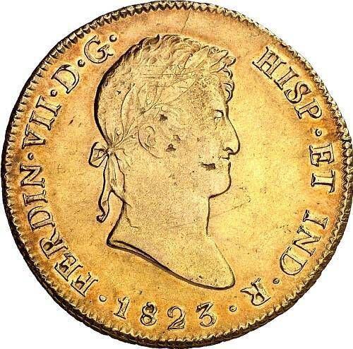 Obverse 8 Escudos 1823 PTS PJ - Gold Coin Value - Bolivia, Ferdinand VII
