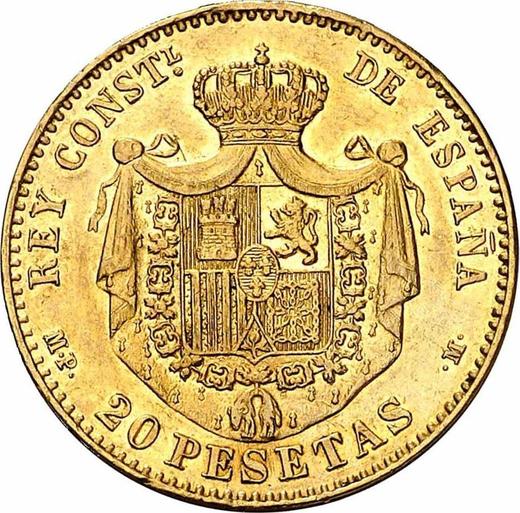 Reverse 20 Pesetas 1889 MPM - Gold Coin Value - Spain, Alfonso XIII