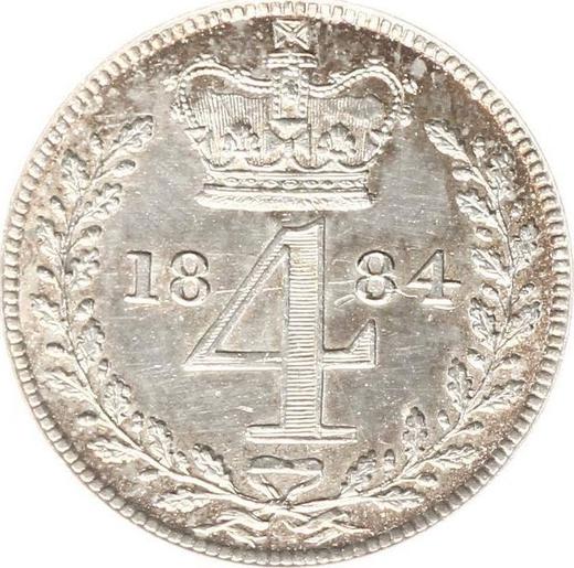 Reverse Fourpence (Groat) 1884 - Silver Coin Value - United Kingdom, Victoria