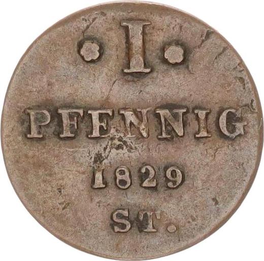 Rewers monety - 1 fenig 1829 ST - cena  monety - Lippe, Paul Alexander Leopold II