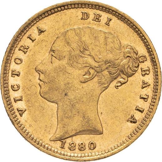 Avers 1/2 Sovereign 1880 Keine Nummer - Goldmünze Wert - Großbritannien, Victoria
