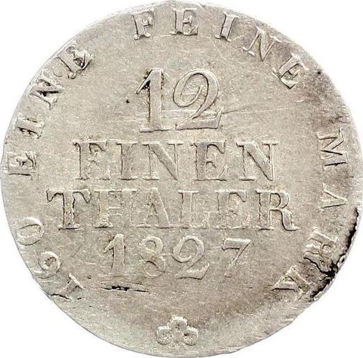 Reverse 1/12 Thaler 1827 S - Silver Coin Value - Saxony-Albertine, Frederick Augustus I