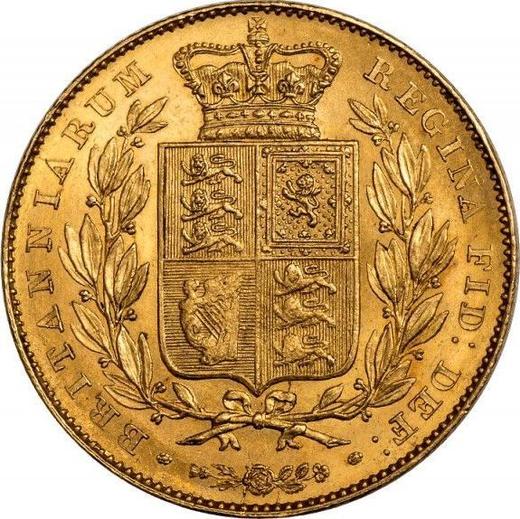 Reverse Sovereign 1838 WW "Shield" Narrow shield - Gold Coin Value - United Kingdom, Victoria