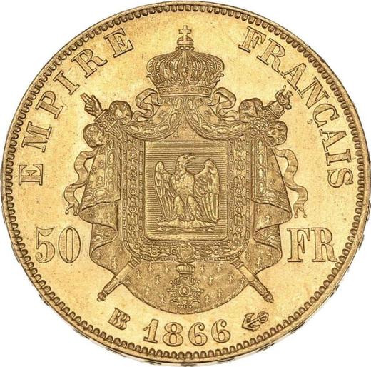 Reverse 50 Francs 1866 BB "Type 1862-1868" - Gold Coin Value - France, Napoleon III