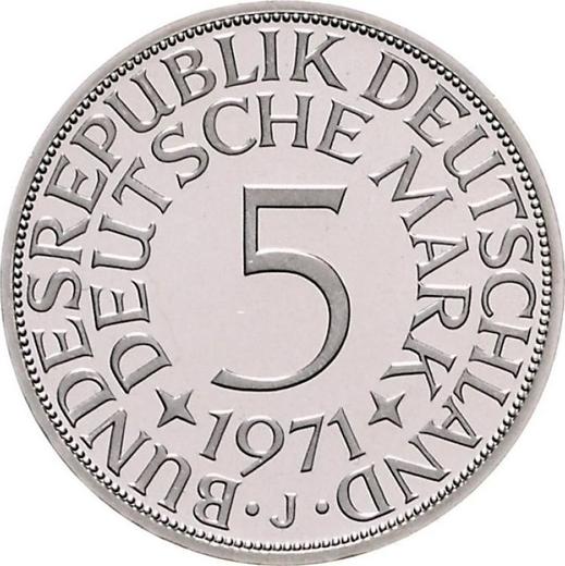 Avers 5 Mark 1971 J - Silbermünze Wert - Deutschland, BRD
