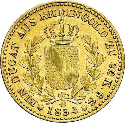 Revers Dukat 1854 B - Goldmünze Wert - Baden, Friedrich I
