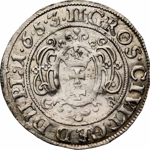 Revers 2 Gröscher 1653 GR "Danzig" - Silbermünze Wert - Polen, Johann II Kasimir