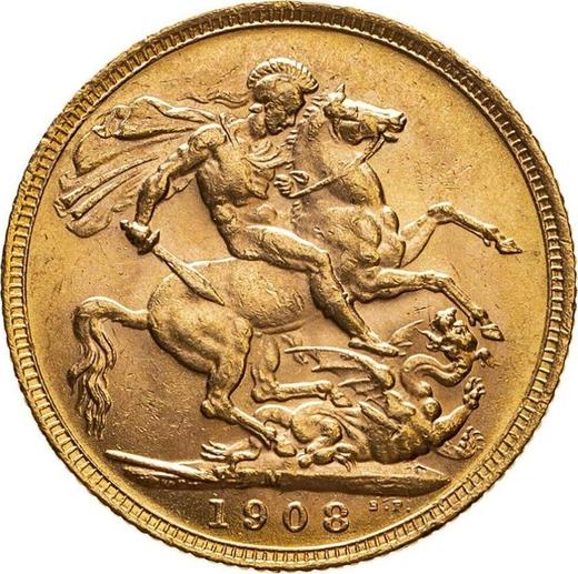 Reverse Sovereign 1908 M - Gold Coin Value - Australia, Edward VII