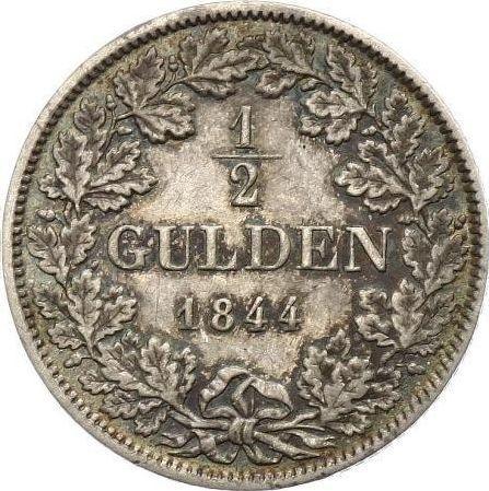 Реверс монеты - 1/2 гульдена 1844 года D - цена серебряной монеты - Гогенцоллерн-Зигмаринген, Карл