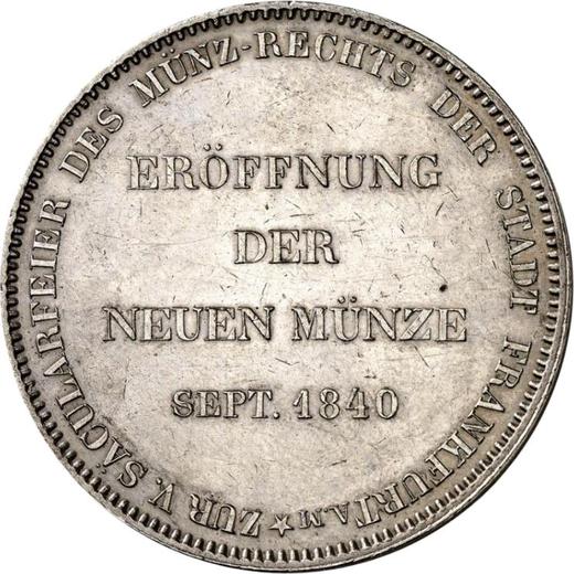 Obverse 2 Thaler 1840 "Opening of a mint" - Silver Coin Value - Frankfurt am Main, Free City