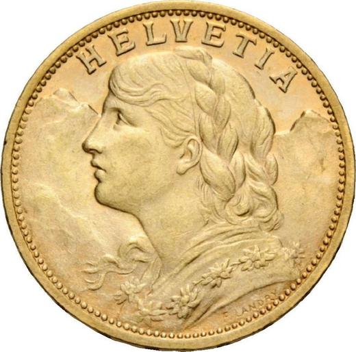 Awers monety - 20 franków 1904 B "Vreneli" - cena złotej monety - Szwajcaria, Konfederacja